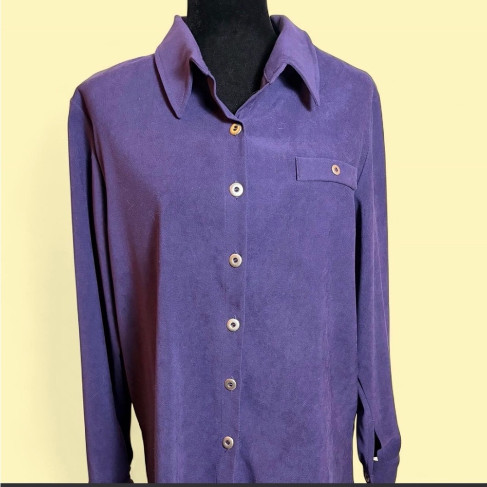 Vintage 90s Purple Button Up Shirt